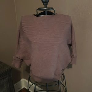 Brown cropped sweater quarter sleeve size small NWOT